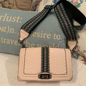 Rebecca Minkoff Chevron Quilted Love Crossbody with guitar strap